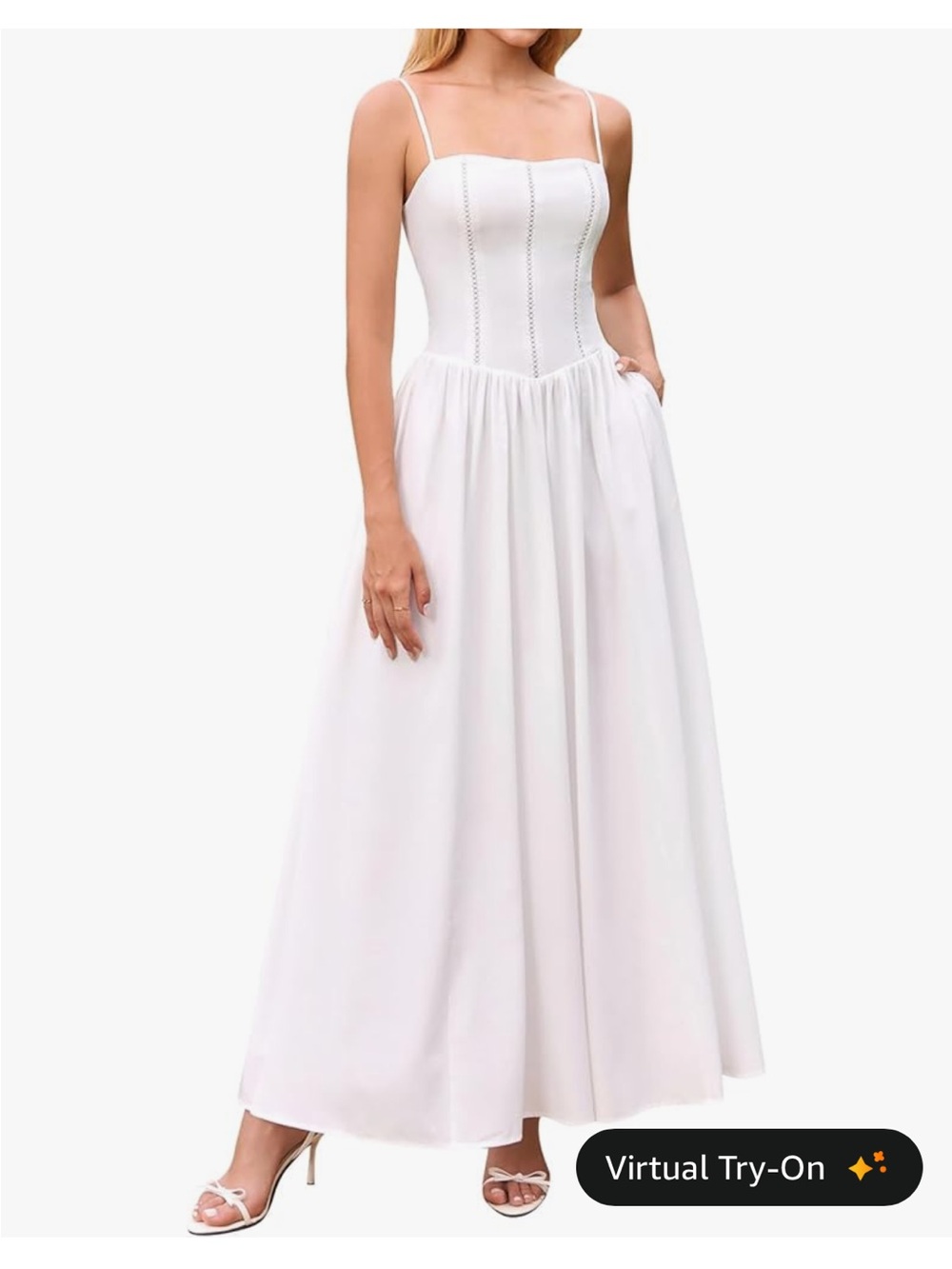 White Spaghetti Strap Maxi Dress - Elegant Women's Dress